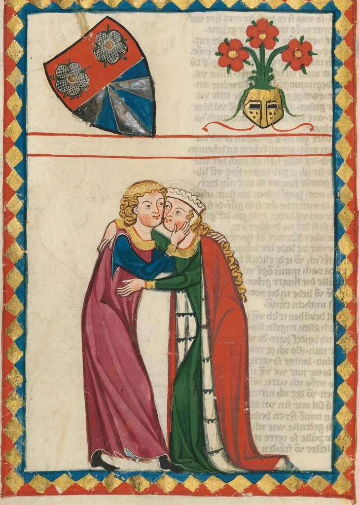An illustration from Große Heidelberger Liederhandschrift (Codex Manesse), 1300, leaf 354