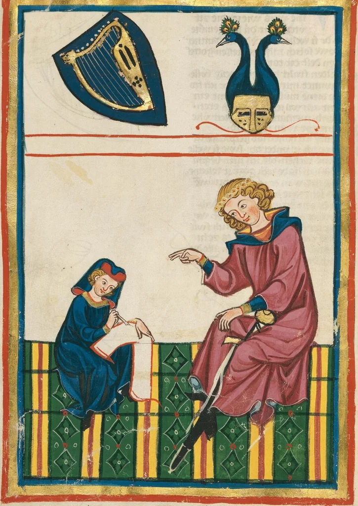 An illustration from Große Heidelberger Liederhandschrift (Codex Manesse), 1300, leaf 360