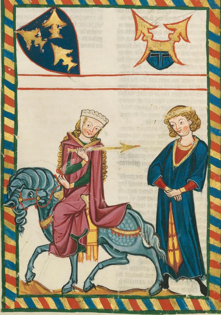 An illustration from Große Heidelberger Liederhandschrift (Codex Manesse), 1300, leaf 362