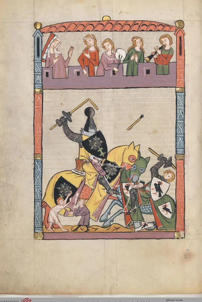 An illustration from Große Heidelberger Liederhandschrift (Codex Manesse), 1300, leaf 380
