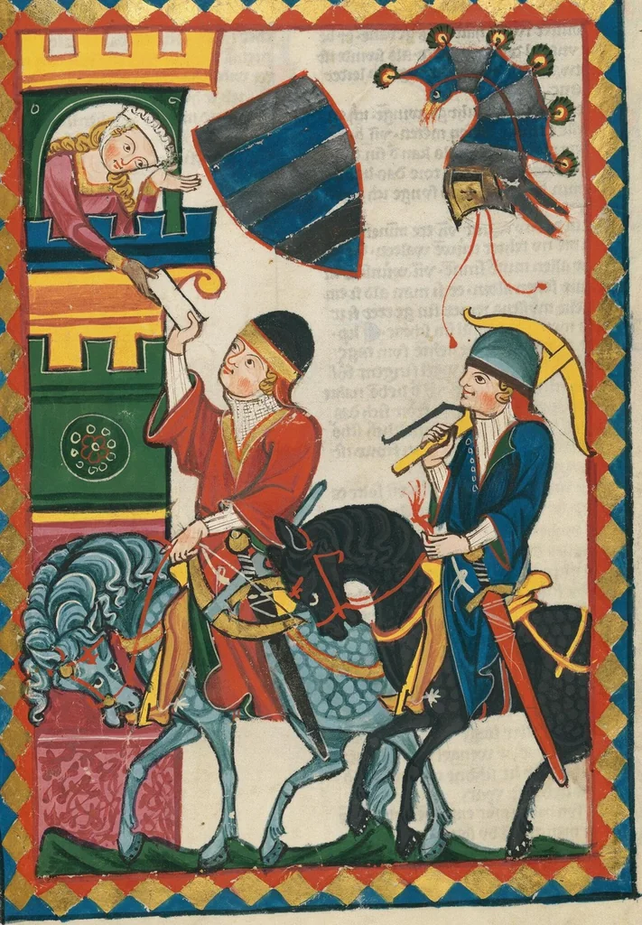 An illustration from Große Heidelberger Liederhandschrift (Codex Manesse), 1300, leaf 397