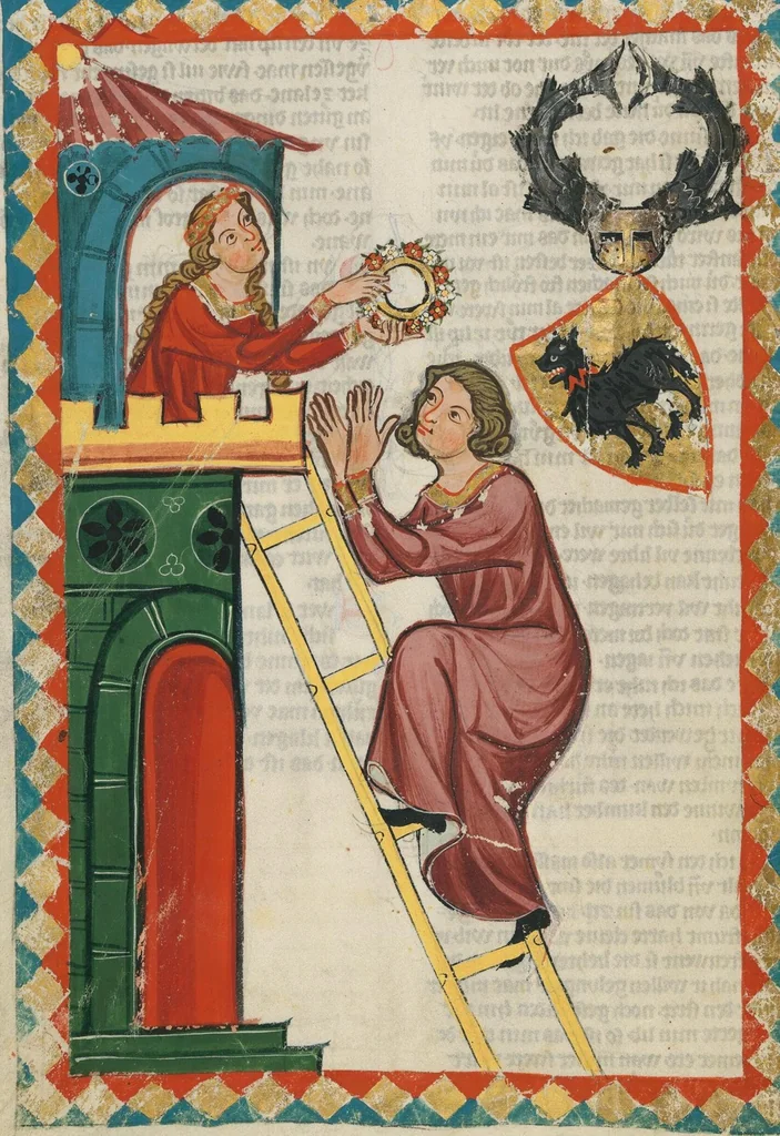An illustration from Große Heidelberger Liederhandschrift (Codex Manesse), 1300, leaf 40