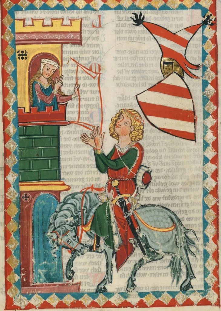 An illustration from Große Heidelberger Liederhandschrift (Codex Manesse), 1300, leaf 43