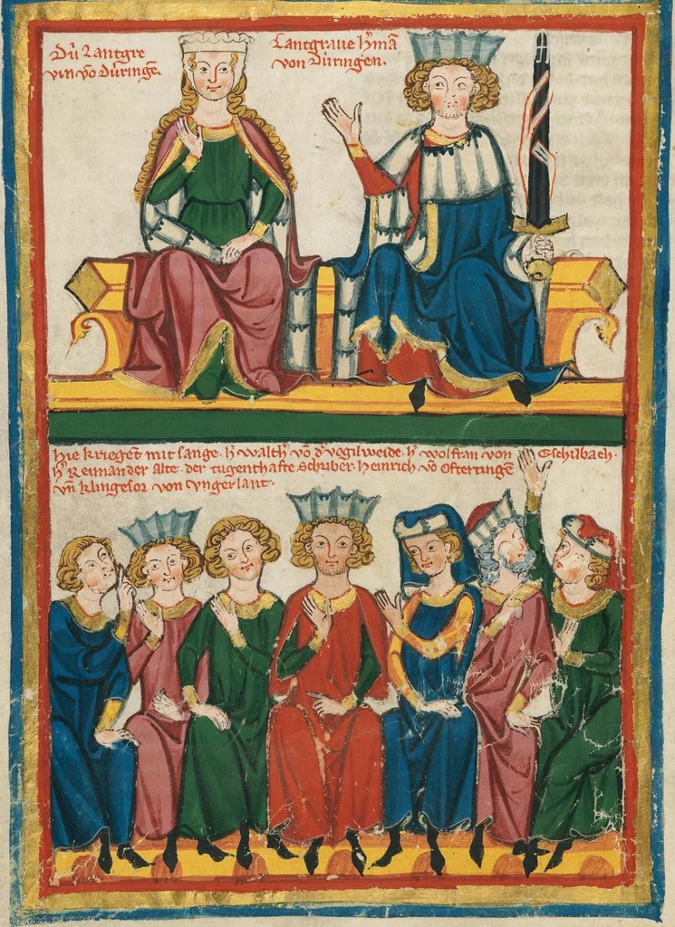 An illustration from Große Heidelberger Liederhandschrift (Codex Manesse), 1300, leaf 434