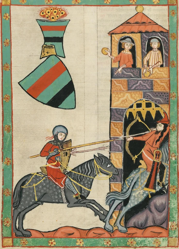 An illustration from Große Heidelberger Liederhandschrift (Codex Manesse), 1300, leaf 448
