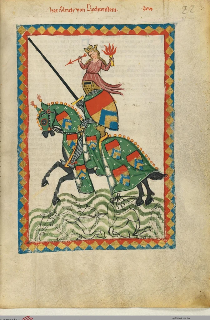 An illustration from Große Heidelberger Liederhandschrift (Codex Manesse), 1300, leaf 469