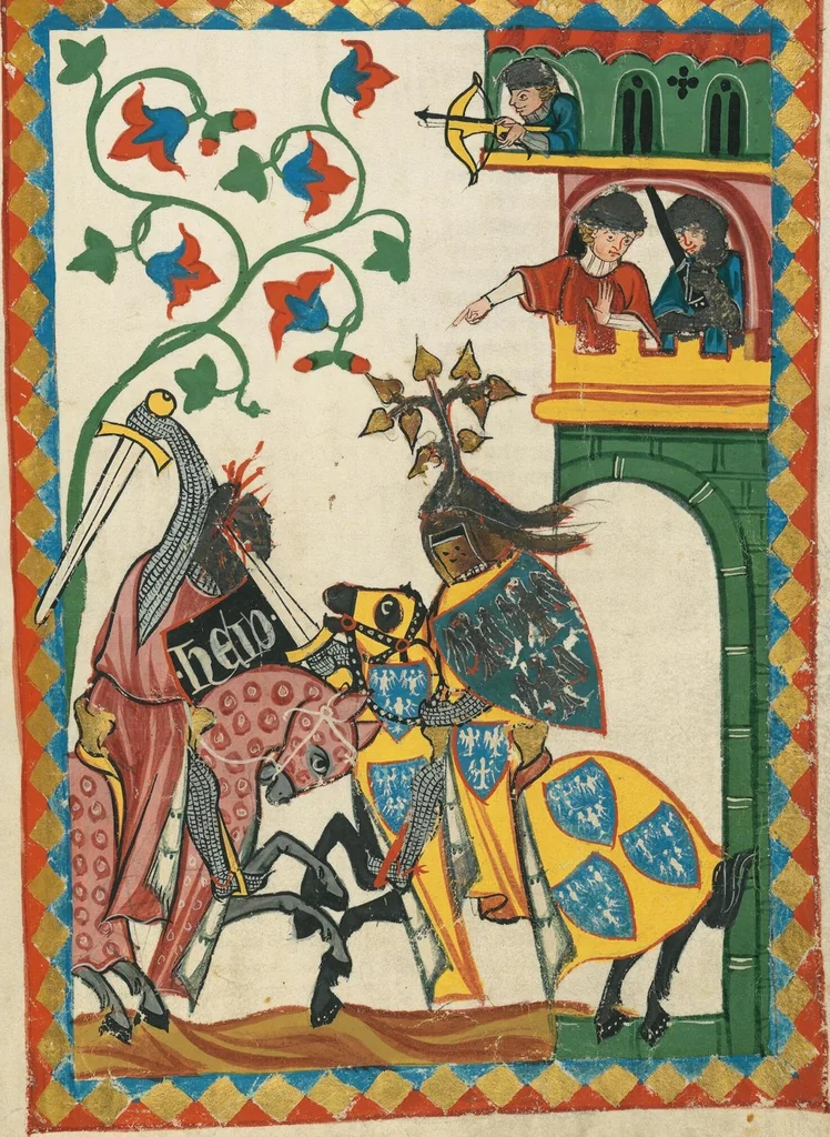 An illustration from Große Heidelberger Liederhandschrift (Codex Manesse), 1300, leaf 47