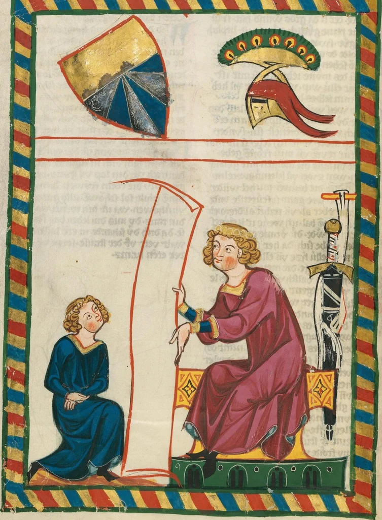 An illustration from Große Heidelberger Liederhandschrift (Codex Manesse), 1300, leaf 490