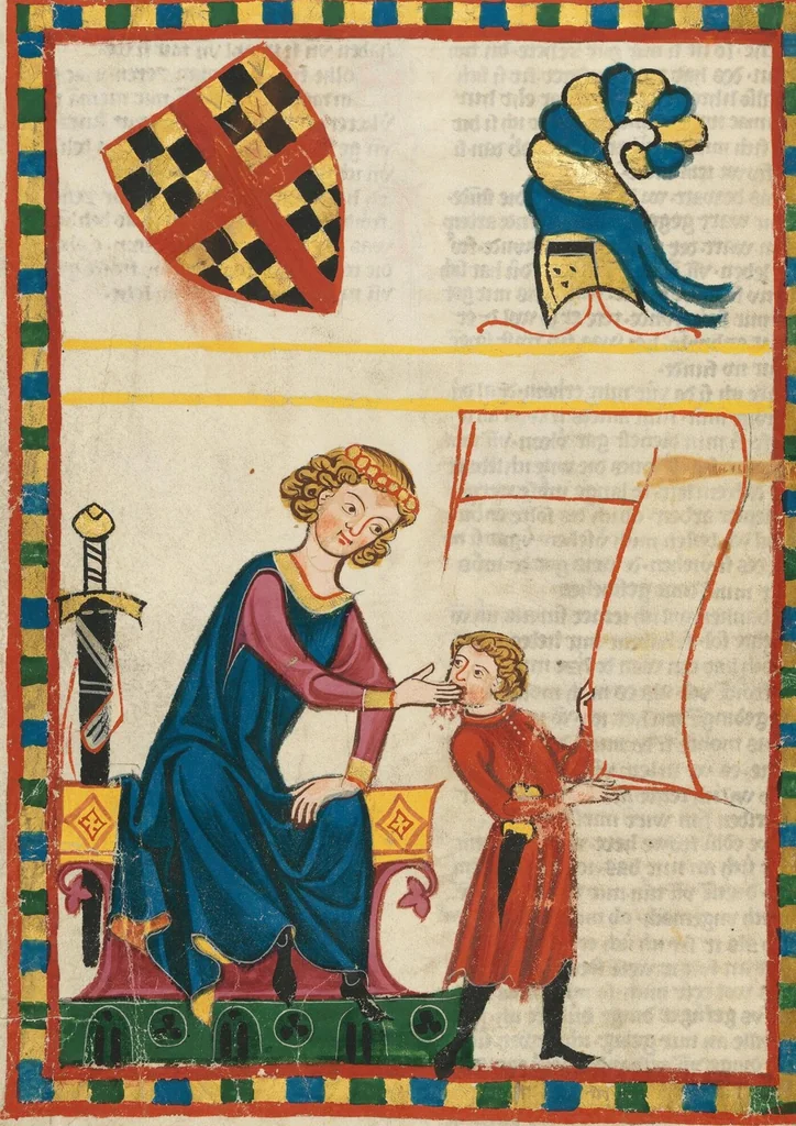 An illustration from Große Heidelberger Liederhandschrift (Codex Manesse), 1300, leaf 492