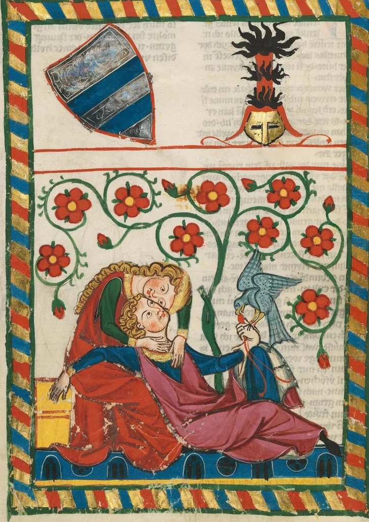 An illustration from Große Heidelberger Liederhandschrift (Codex Manesse), 1300, leaf 494