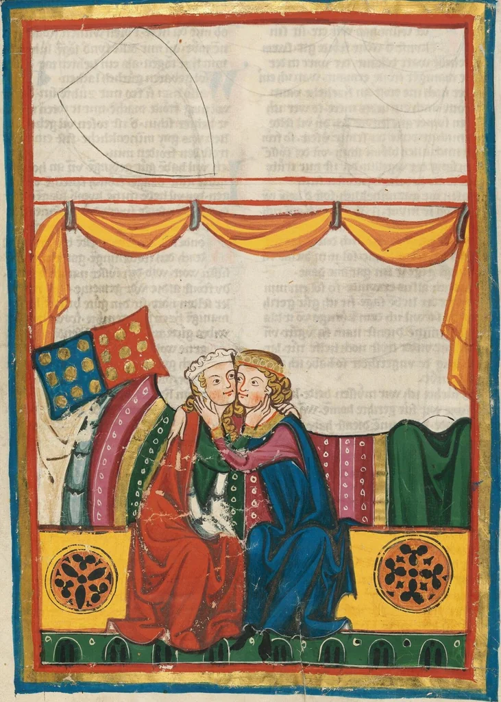 An illustration from Große Heidelberger Liederhandschrift (Codex Manesse), 1300, leaf 499
