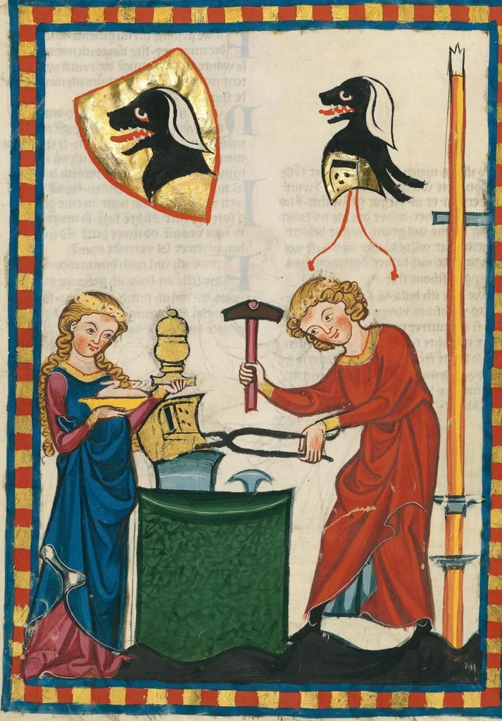 An illustration from Große Heidelberger Liederhandschrift (Codex Manesse), 1300, leaf 508
