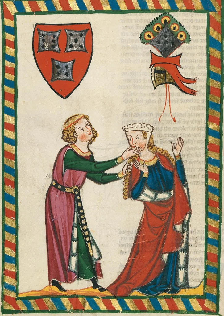An illustration from Große Heidelberger Liederhandschrift (Codex Manesse), 1300, leaf 510