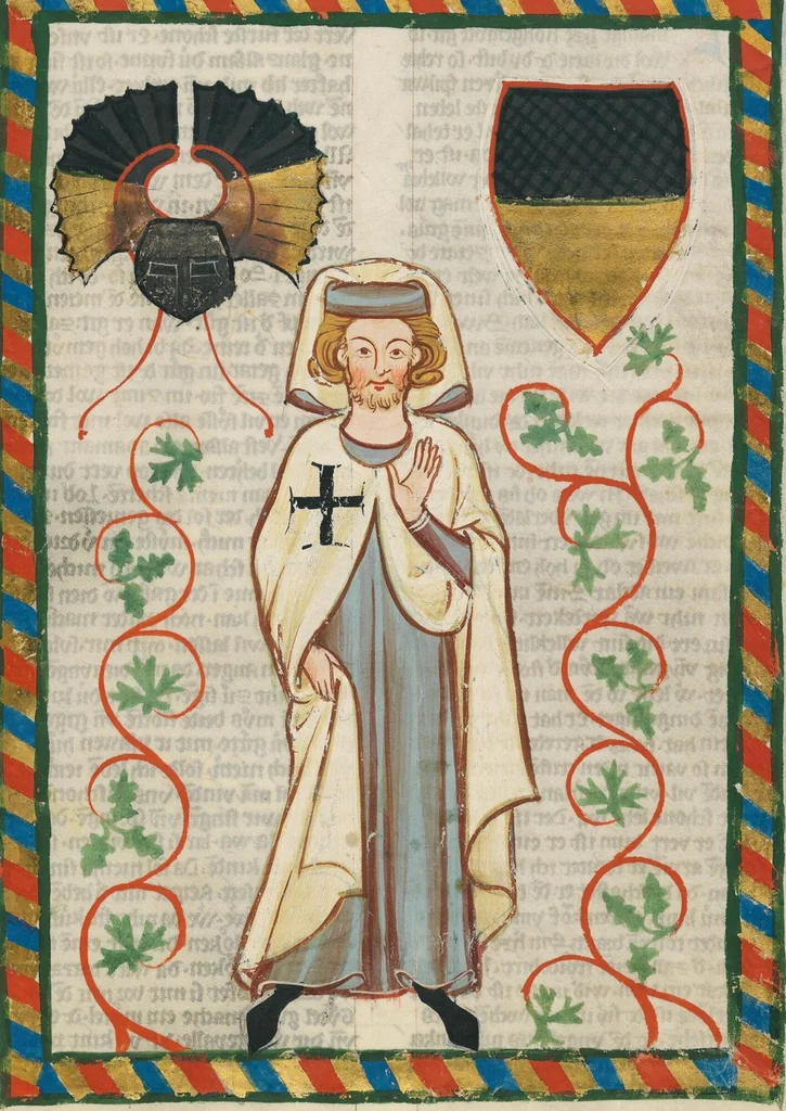An illustration from Große Heidelberger Liederhandschrift (Codex Manesse), 1300, leaf 523