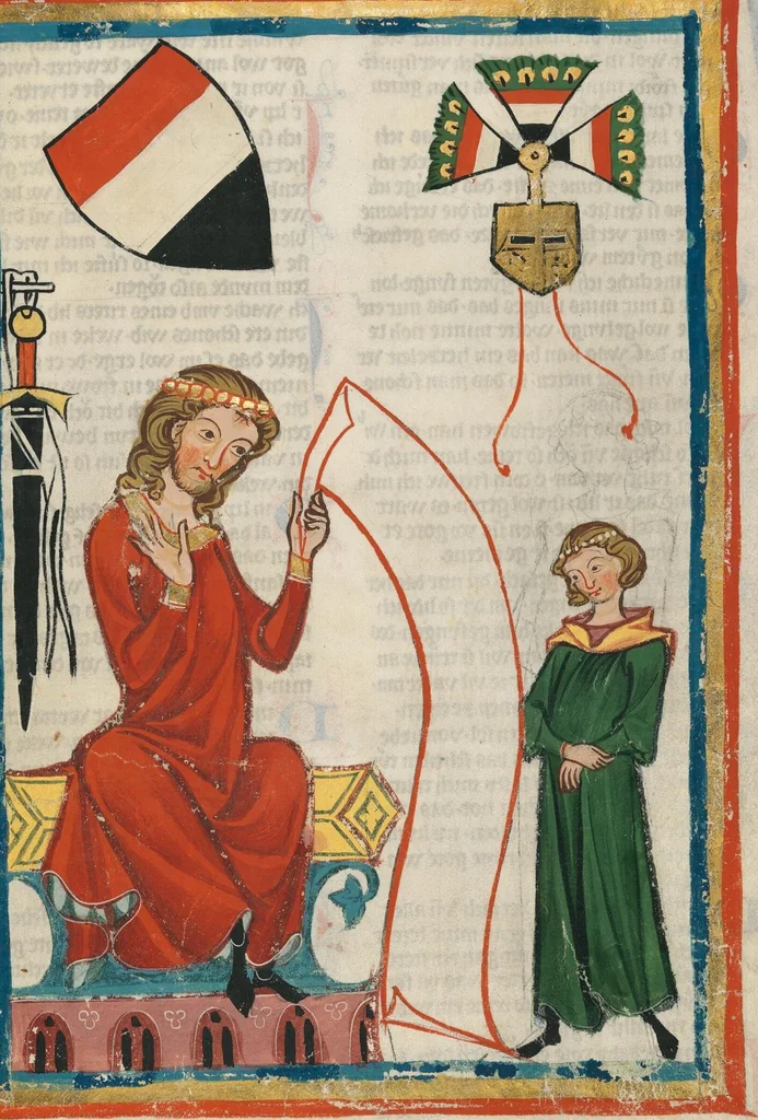 An illustration from Große Heidelberger Liederhandschrift (Codex Manesse), 1300, leaf 53