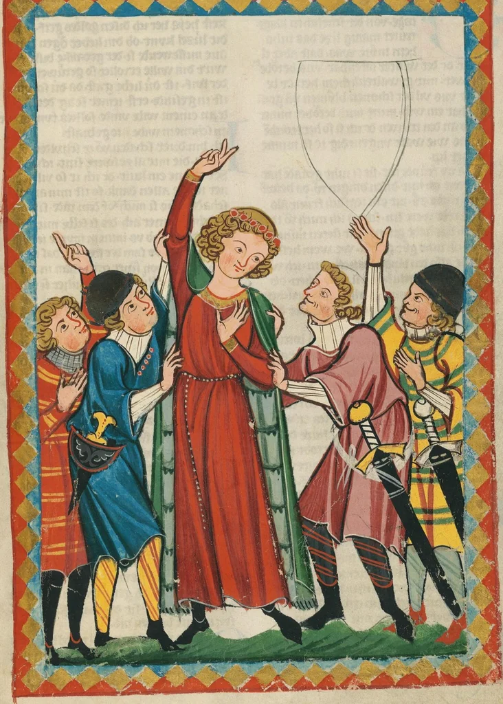 An illustration from Große Heidelberger Liederhandschrift (Codex Manesse), 1300, leaf 541