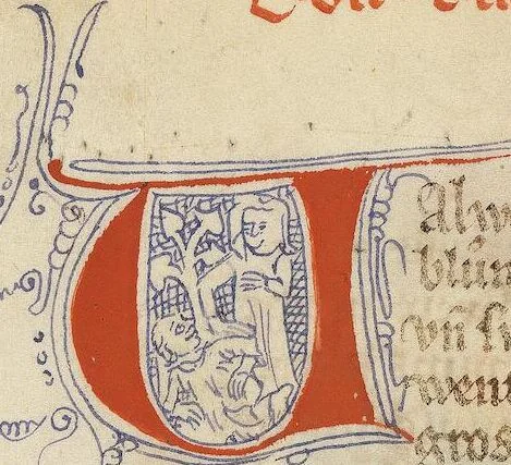 An illustration from Große Heidelberger Liederhandschrift (Codex Manesse), 1300, leaf 566
