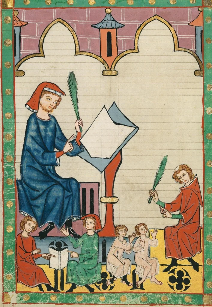 An illustration from Große Heidelberger Liederhandschrift (Codex Manesse), 1300, leaf 580