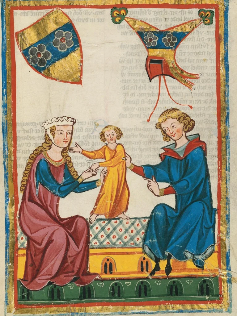 An illustration from Große Heidelberger Liederhandschrift (Codex Manesse), 1300, leaf 593