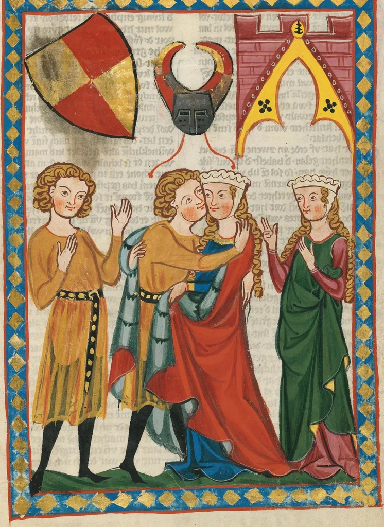 An illustration from Große Heidelberger Liederhandschrift (Codex Manesse), 1300, leaf 595
