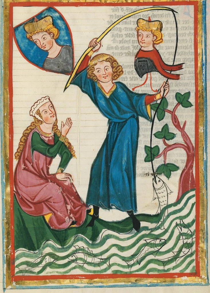 An illustration from Große Heidelberger Liederhandschrift (Codex Manesse), 1300, leaf 599