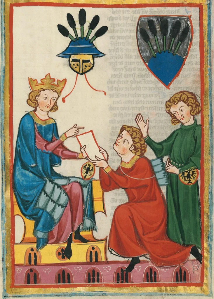 An illustration from Große Heidelberger Liederhandschrift (Codex Manesse), 1300, leaf 601