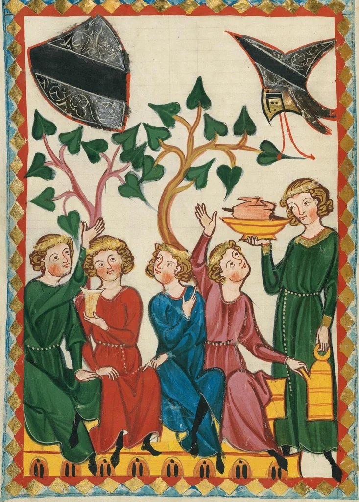 An illustration from Große Heidelberger Liederhandschrift (Codex Manesse), 1300, leaf 612
