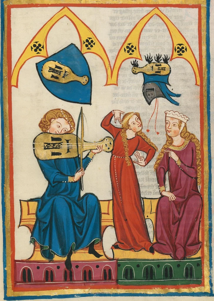 An illustration from Große Heidelberger Liederhandschrift (Codex Manesse), 1300, leaf 619