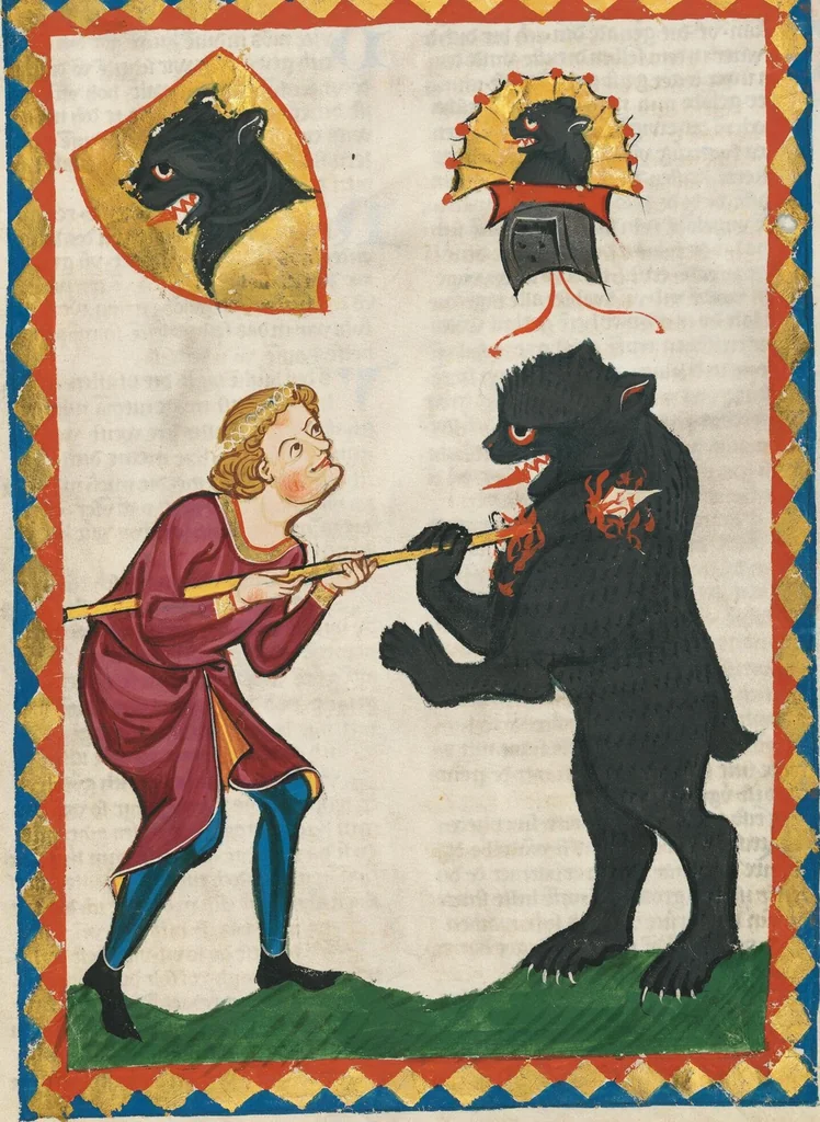 An illustration from Große Heidelberger Liederhandschrift (Codex Manesse), 1300, leaf 621