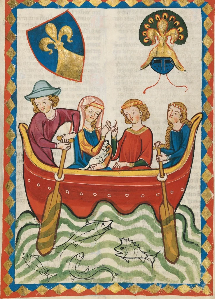 An illustration from Große Heidelberger Liederhandschrift (Codex Manesse), 1300, leaf 633