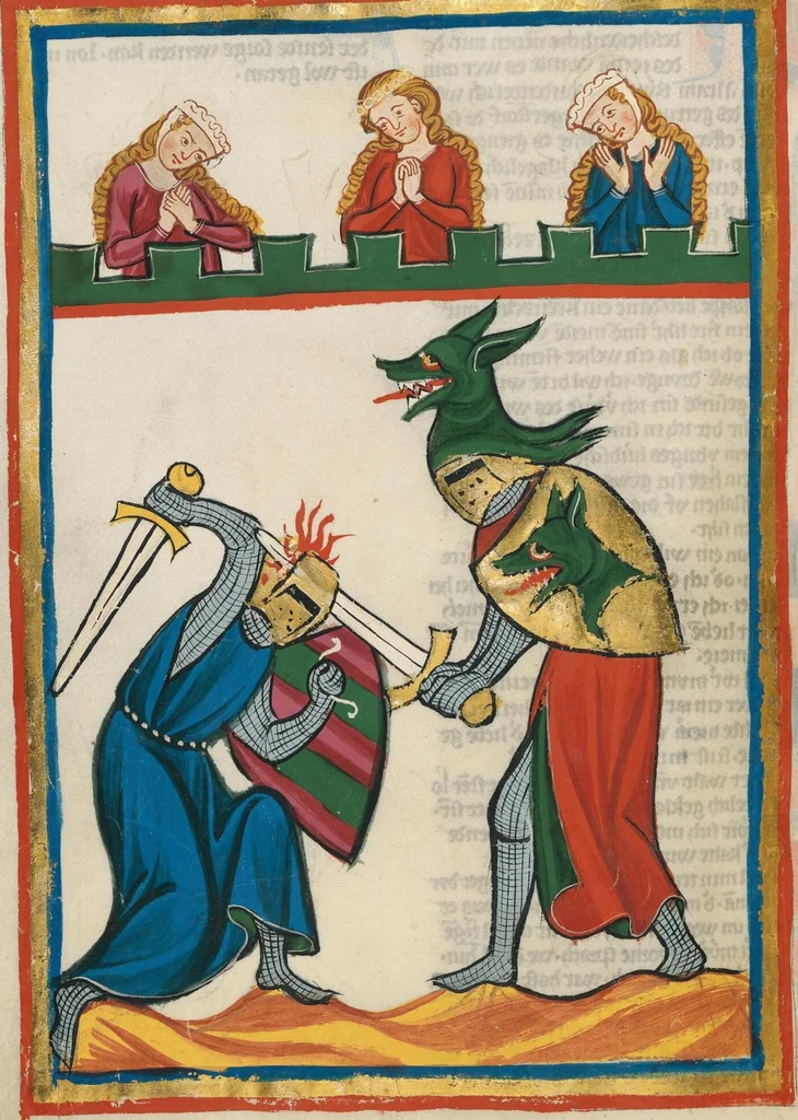 An illustration from Große Heidelberger Liederhandschrift (Codex Manesse), 1300, leaf 638