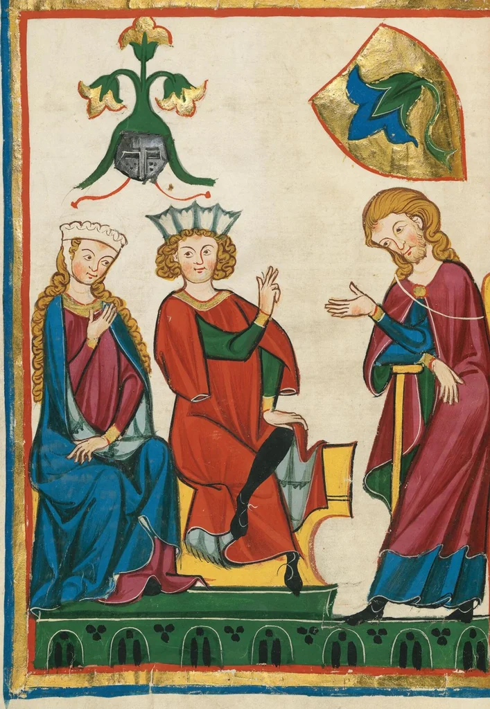 An illustration from Große Heidelberger Liederhandschrift (Codex Manesse), 1300, leaf 684