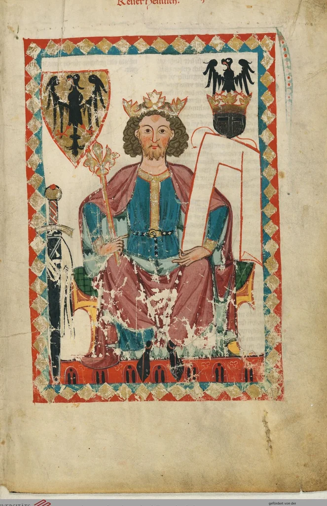 An illustration from Große Heidelberger Liederhandschrift (Codex Manesse), 1300, leaf 7