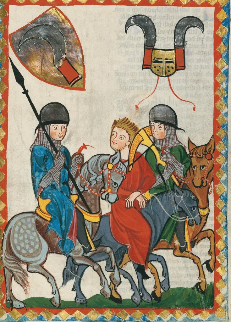 An illustration from Große Heidelberger Liederhandschrift (Codex Manesse), 1300, leaf 717