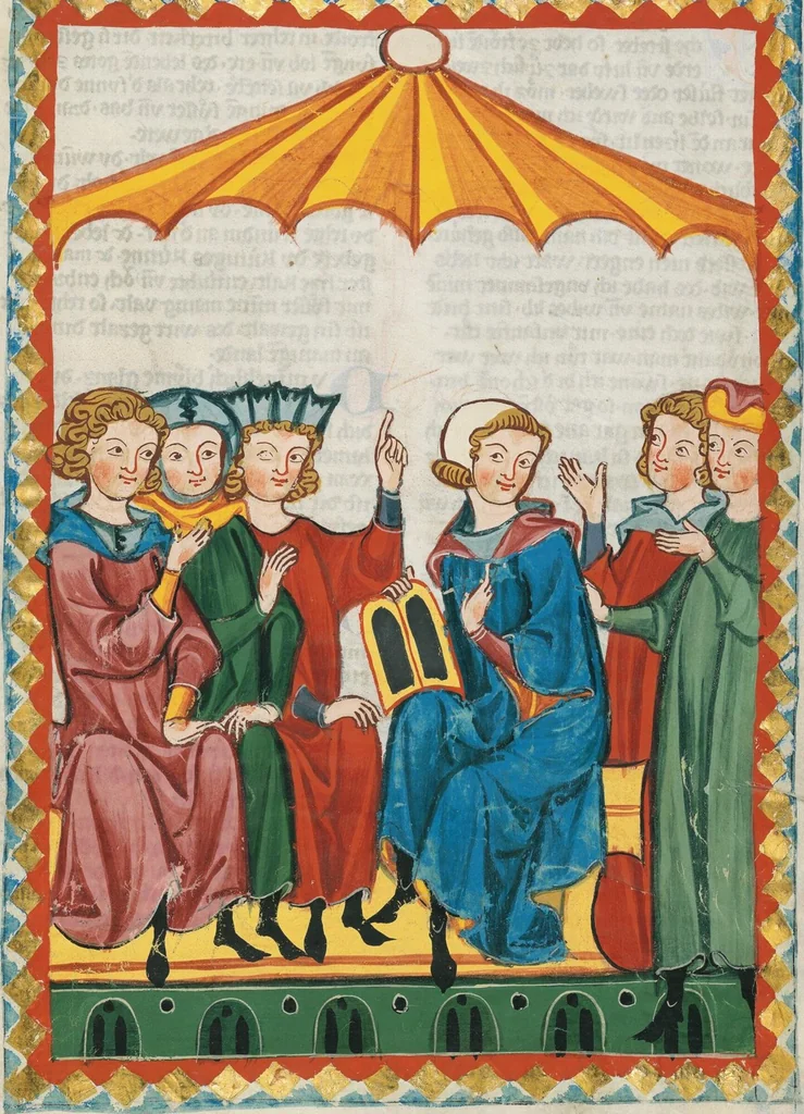 An illustration from Große Heidelberger Liederhandschrift (Codex Manesse), 1300, leaf 723