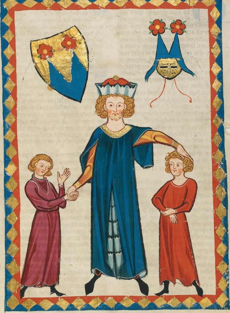 An illustration from Große Heidelberger Liederhandschrift (Codex Manesse), 1300, leaf 809