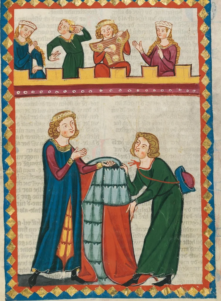 An illustration from Große Heidelberger Liederhandschrift (Codex Manesse), 1300, leaf 815