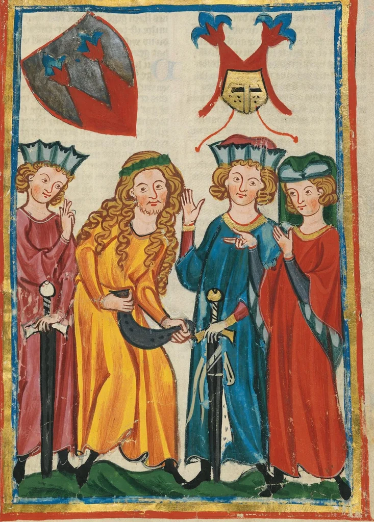 An illustration from Große Heidelberger Liederhandschrift (Codex Manesse), 1300, leaf 831