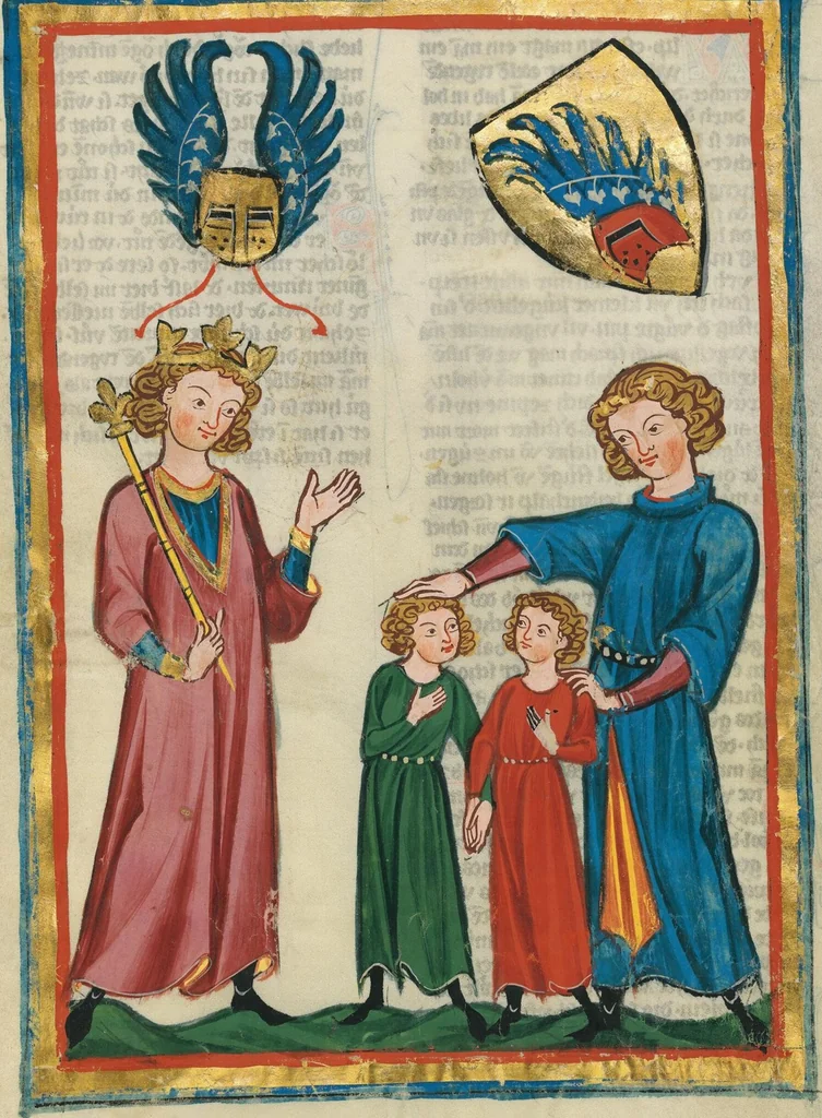 An illustration from Große Heidelberger Liederhandschrift (Codex Manesse), 1300, leaf 839