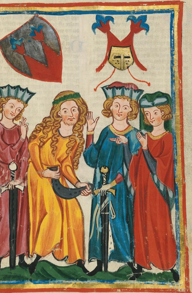 An illustration from Große Heidelberger Liederhandschrift (Codex Manesse), 1300, leaf 871