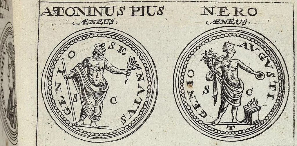 An illustration from Discovrs De La Religion Des Anciens Romains, 1672, leaf 150