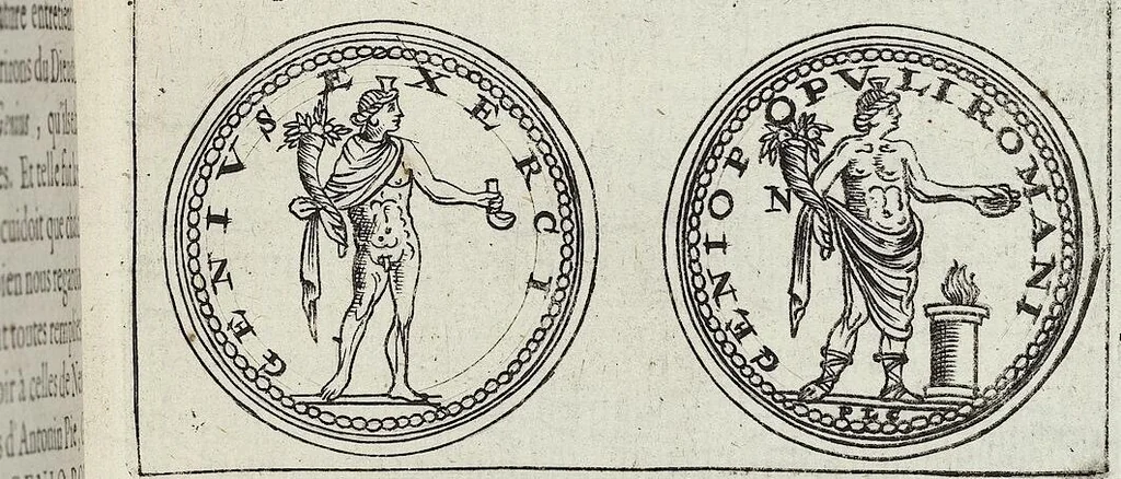 An illustration from Discovrs De La Religion Des Anciens Romains, 1672, leaf 150