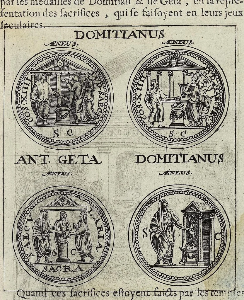 An illustration from Discovrs De La Religion Des Anciens Romains, 1672, leaf 262