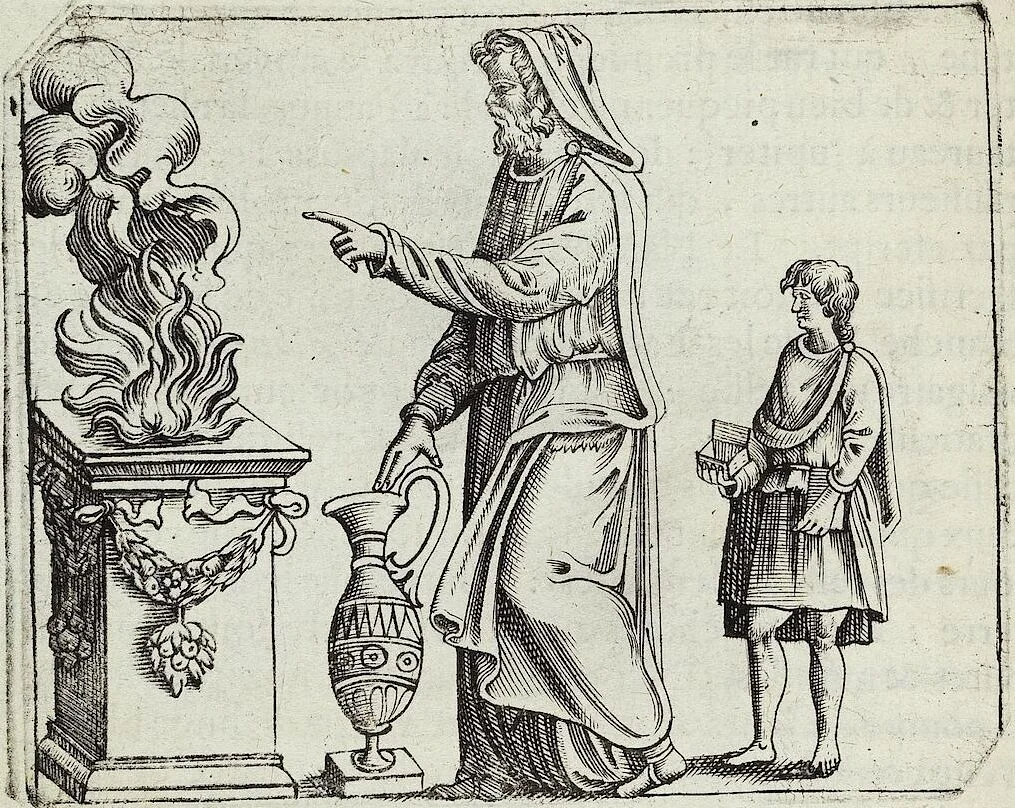 An illustration from Discovrs De La Religion Des Anciens Romains, 1672, leaf 275