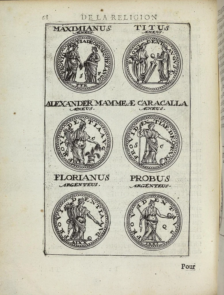 An illustration from Discovrs De La Religion Des Anciens Romains, 1672, leaf 69