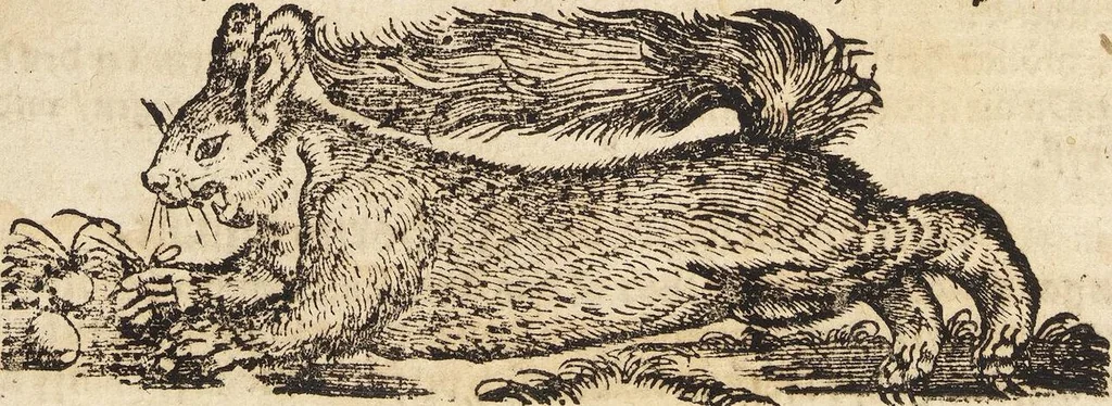 An illustration from Thierbuch Das ist ein kurtze beschreybung aller vierfüssigen Thieren/ so auff der erden vn[d] in wassern wonend/ sampt jrer waren conterfactur: alles zů nutz vn[d] gůtem allen liebhabern der künsten/ Artzeten/ Maleren/ Bildschnitzern/ Weydleüten vnd Köchen/ gestelt, 1583, leaf 42