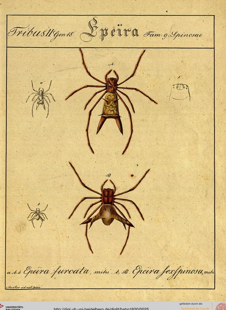 An illustration from Monographie der Spinnen / Monographia Aranearum, 1820, leaf 25