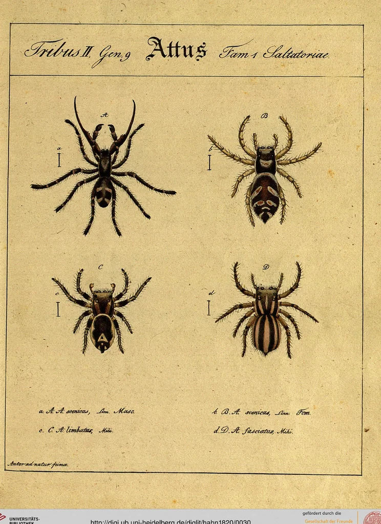 An illustration from Monographie der Spinnen / Monographia Aranearum, 1820, leaf 30