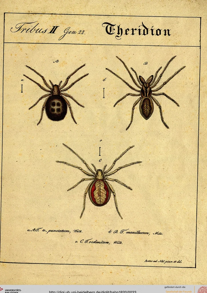 An illustration from Monographie der Spinnen / Monographia Aranearum, 1820, leaf 33