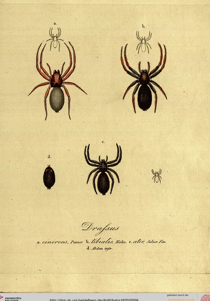 An illustration from Monographie der Spinnen / Monographia Aranearum, 1820, leaf 56